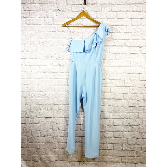 Adelyn Rae Arden Ruffle One Shoulder Jumpsuit - Picture 2 of 6
